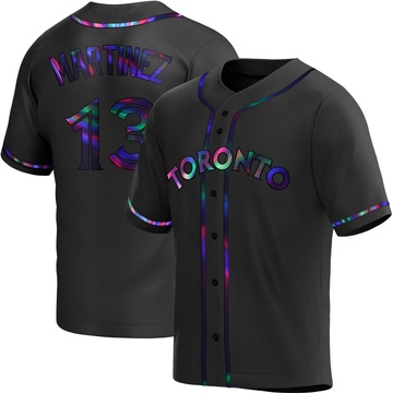 Men's Toronto Blue Jays Buck Martinez Black Holographic Alternate Jersey - Replica