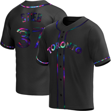Men's Toronto Blue Jays Dave Stieb Black Holographic Alternate Jersey - Replica