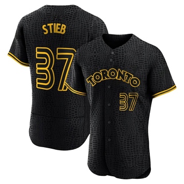 Men's Toronto Blue Jays Dave Stieb Black Snake Skin City Jersey - Authentic