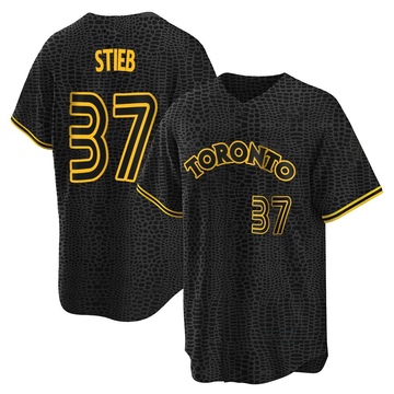 Men's Toronto Blue Jays Dave Stieb Black Snake Skin City Jersey - Replica