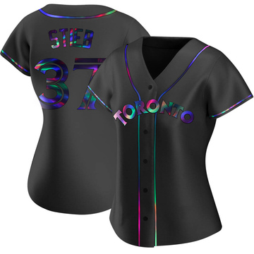 Women's Toronto Blue Jays Dave Stieb Black Holographic Alternate Jersey - Replica