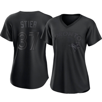 Women's Toronto Blue Jays Dave Stieb Black Pitch Fashion Jersey - Replica