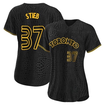 Women's Toronto Blue Jays Dave Stieb Black Snake Skin City Jersey - Replica